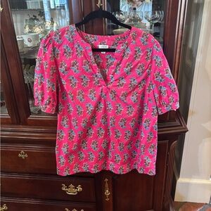 J. Crew Pink Floral Women's Blouse